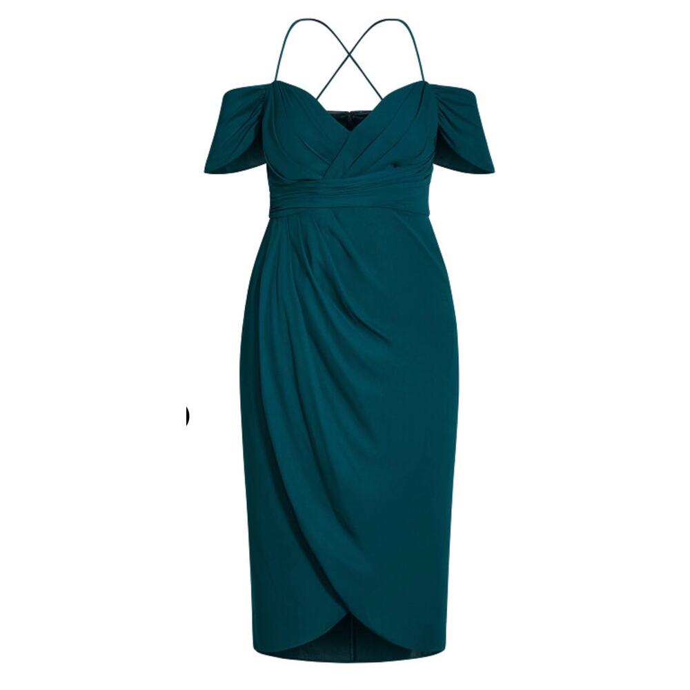 City Chic Emerald Entwine Maxi Dress 12 NWT - Picture 3 of 5